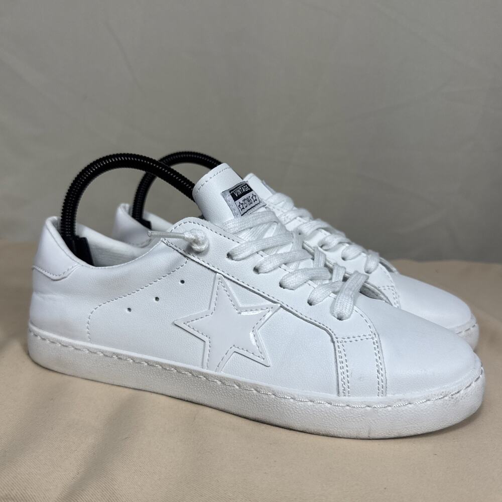 Vintage Havana Sneakers Carla Women’s 8.5 White Leather Star Shoe Lace Up Casual